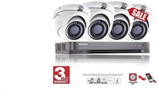Bewakingssysteem Kit - CCTV Systeem - Huis Beveiligen - 5MP Resolutie Nachtzicht - 4 Kanalen 20 Meter - Wit