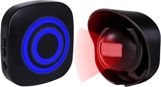 Bewegingsmelder, doorgangsmelder, alarm, kattenbel, draadloze alarmsysteemset met plug in ontvanger en PIR-sensordetector voor kantoor, winkel of thuis