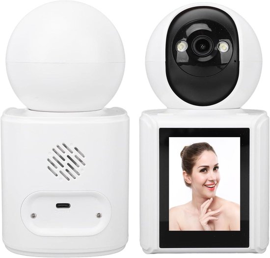 Binnen Camera - Beveiligingscamera Monitor - Huis Bewaken - Tweeweg Audio - 2.8 Inch Scherm - Wit