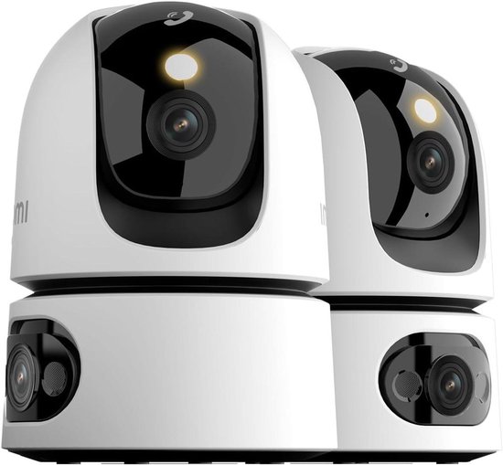 Binnencamera Met Twee Lenzen - Bewakingscamera AI - Huisbewaking Thuis - 360 Graden Draaibaar - 2K Resolutie - Wit