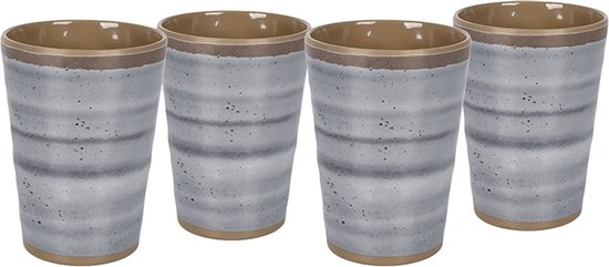 Bo-Camp - Beker - Halo - Grijs - 4 Stuks van Bo-Camp