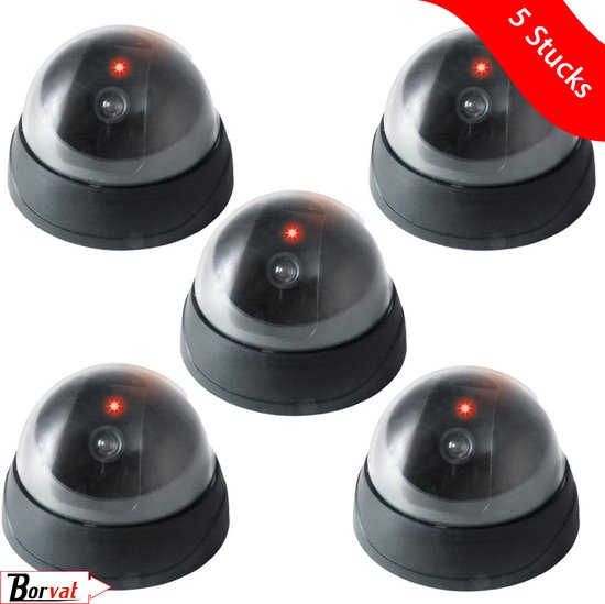 Borvat® - 5X Camera beveiliging - Beveiligingscamera - Binnen & Buiten - Dummy camera - LED verlichting van Merkloos