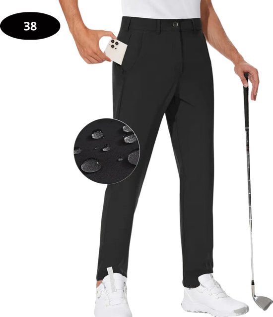 Bovista Golfbroek Heren - Golfkleding - Golfen - Golf Accessoires - Nette Pantalon - Zwart XXL - Maat 54 van Bovista