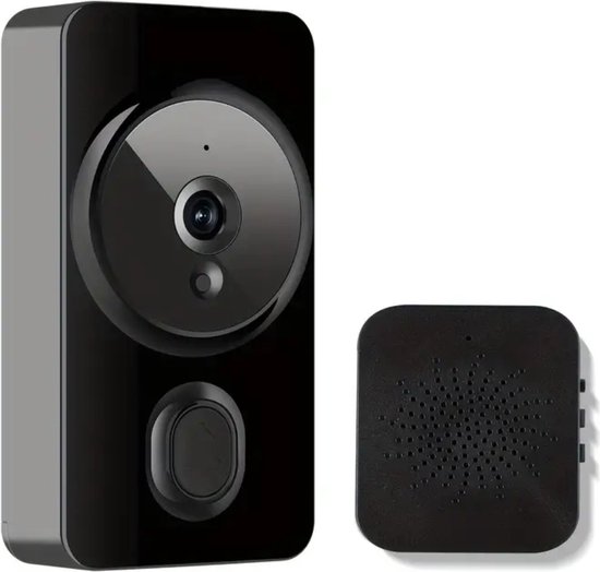 Bovista Video Deurbel - Deurspion Met Camera En Wifi - Videodeurbel - Draadloos - Deurbel (t-ring geluid) - Camera - Buiten - Videoconversatie - Glanzend Zwart van Bovista