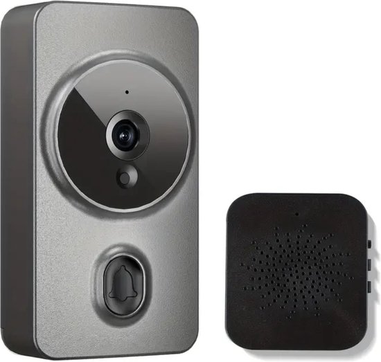 Bovista Video Deurbel - Deurspion Met Camera En Wifi - Videodeurbel - Draadloos - Deurbel (t-ring geluid) - Camera - Buiten - Videoconversatie - Grijs van Bovista