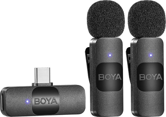 BOYA BY-V20 USB-C-draadloze microfoon met ruisonderdrukking, compatibel met Android/Type-C smartphones voor YouTube, Podcast, Facebook, vlogging, video-opname van $