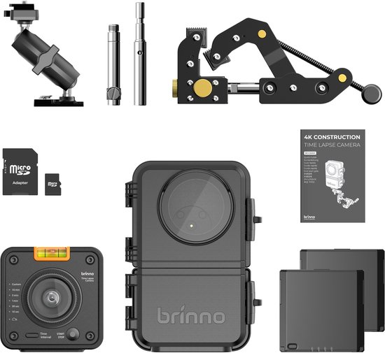 Brinno BCC5000 4K WiFi-time-lapse-camerapakket - Geavanceerde beeldsensor, HDR, IP65-behuizing, mobiele app, 6 maanden batterijduur met uitbreidingssleuven, Bluetooth, montagesysteem van Brinno