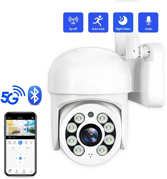 Buiten camera, 3MP, met geheugen kaart slot. Werkt op de Tuya en Smartlife app. (GRATIS APP ZONDER RECLAME OF ABBONEMENT) van Merkloos