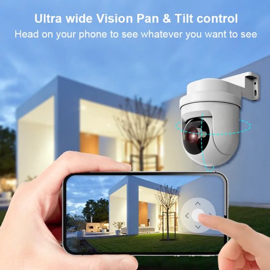 Buiten camera, 4MP, met geheugen kaart slot. Werkt op de Tuya en Smartlife app. van Merkloos