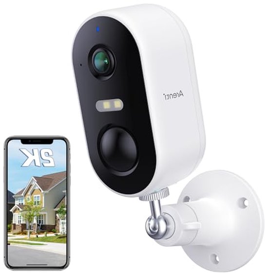 Buiten Camera - Beveiligingscamera WiFi - Huis Beveiligen - Draadloos Oplaadbaar - IP65 Waterdicht - Zwart
