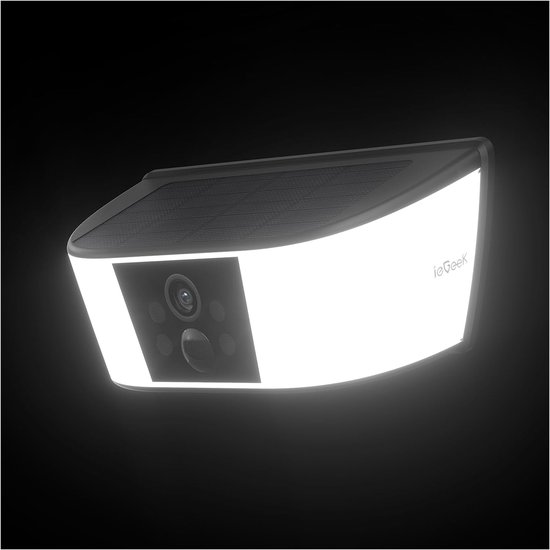 Buiten Camera - Bewakingscamera Wifi - Veilige Tuin - Geïntegreerd Zonnepaneel - 2K Resolutie - Zwart