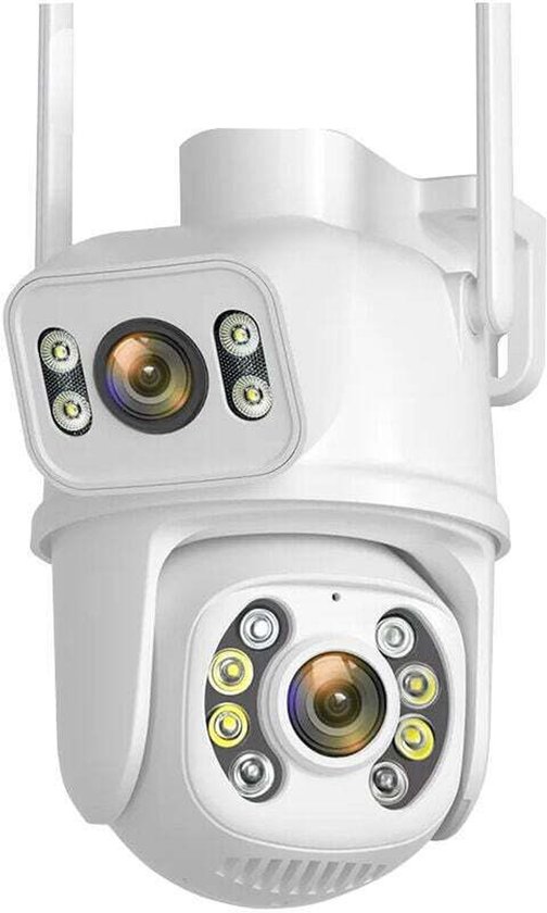 Buitencamera Beveiliging - Dubbele Lens Camera - Huisbewaking Op Afstand - Menselijke Detectie - 4K Resolutie - Zwart