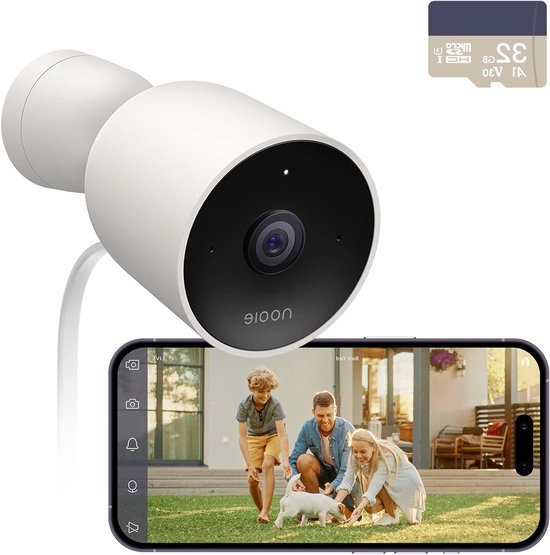Buitencamera Beveiliging - IP Camera Outdoor - Huis Bewaken - 1080p HD Nachtzicht - 15 meter - Wit van Merkloos