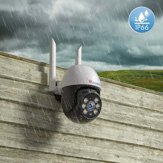 Buitencamera Draadloos - 1080p Resolutie - Nachtzicht 20 Meter - Wit Kunststof - Beveiligingscamera - Wifi IP Camera