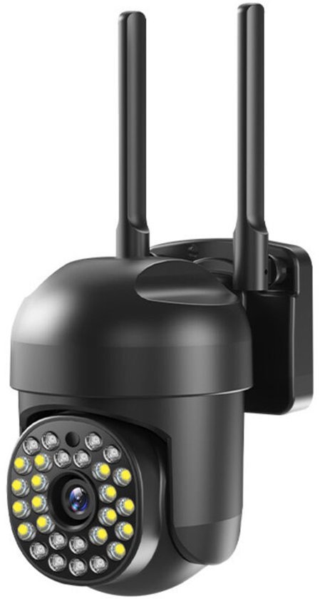 Buitencamera met bewegingsdetectie, kleurennachtzicht, IP66 water- en stofbestendig (zwart)