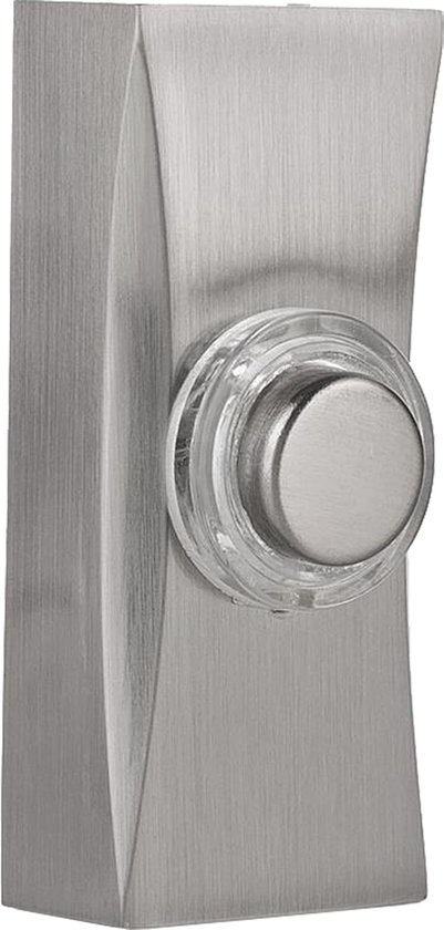 Byron beldrukker - bedraad - opbouw - met verlichting - type 7960 - nikkel