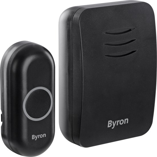 Byron DBY-21131 Draadloze deurbelset batterij 100m Zwart
