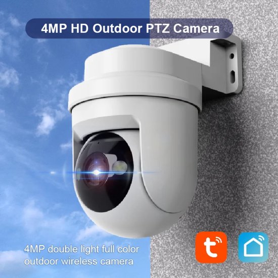 C41 Buiten camera, 4MP, met geheugen kaart slot. Werkt op de Tuya en Smartlife app.
