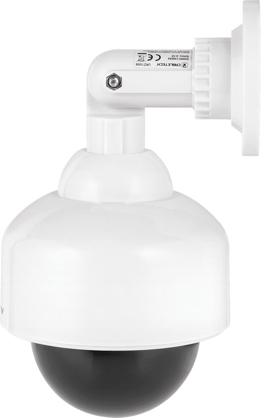 Cabletech Dummy Camera - Met Led Indicatie en Sticker - Op batterijen - DK-10 - Wit van Merkloos