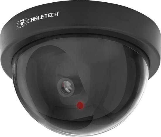 Cabletech LED Dome Dummy Camera - Met Led Indicatie en Sticker - Op batterijen - DK-2 - Zwart van Merkloos