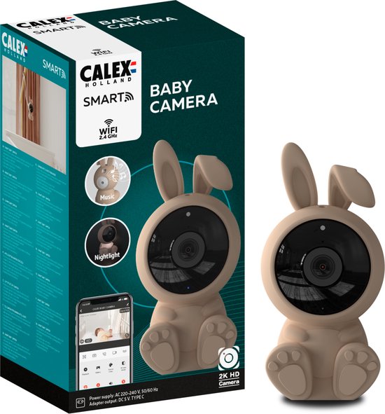 Calex Slimme Babyfoon - Wifi Baby Camera - Geluid en Bewegingsdetectie - 2K van Calex