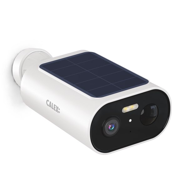 Calex Smart Outdoor Camera, 3MP - Draadloos - Op Zonne-Energie - WiFi 2.4GHz - Nachtzicht - Bewegingssensor - Spotlicht - Two-Way Audio - Wit