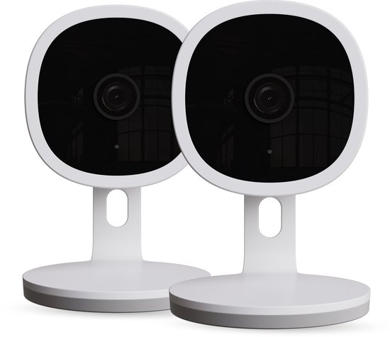 Calex Smart Security Beveiligingscamera, 2K WiFi IP-camera met App-bediening, Nachtzicht & 2-weg Audio, voor Binnen, 2-pack van Merkloos