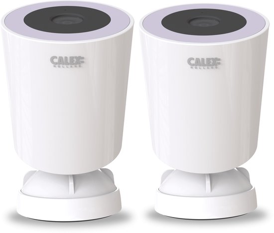 Calex Smart Security Beveiligingscamera - WiFi Spotlight-camera - 2K - met Nachtzicht & Bewegingsdetectie - voor Buiten - 2-pack