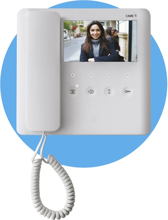 CAME AGT V - Video-intercom met hoorn - 5” LCD scherm - soft touch toetsen - programmeerbare AUX-toets - Voor systemen X1 - Wit - Parlofoon