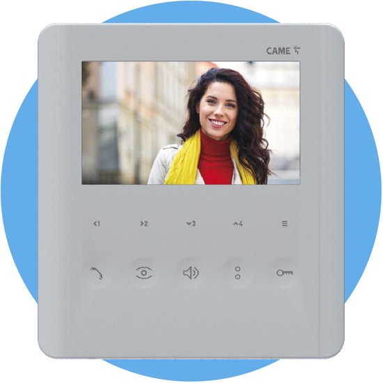 CAME PLX V - Handsfree Videofoon - 5” LCD display - 4 programmeerbare soft-touch toetsen - Intercom - Voor systemen X1 en XIP - Wit - Parlofoon