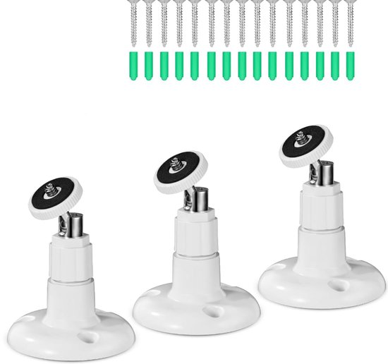 Camera Bevestiging 3 stuks - 360° graden verstelbaar - Wandmontage - stick-up-houder - ring - Verstelbare beveiligingswandbevestiging Muurplafondlamp Camerabeugels Binnen-/buitencamerabevestiging van HomeSecure