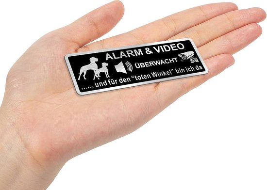 Camera Bewaking & Pas Op Hond Melding Bord - Zelfklevend Metaal
