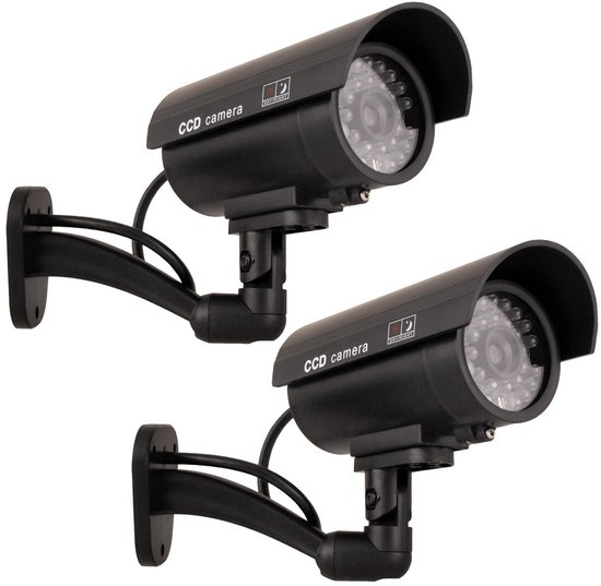 Camera dummy IR9000 B IR LED - set van 2 stuks - Zwart van Merkloos