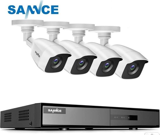 CAMERA DVR SYSTEEM 1080N HDMI TVL 8CH HDMI DVR 1080P met 1TB harde schijf - witte cameras