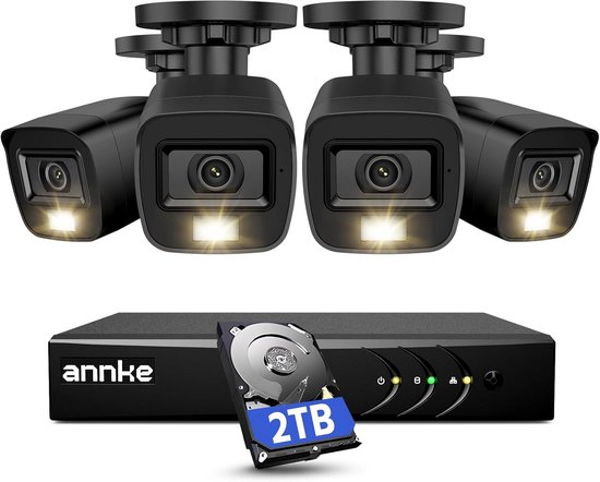Camera Systeem - Beveiligingscamera Set - Huis Beveiligen - 8 Kanaals Recorder - 2TB Opslag - Zwart