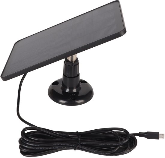 Camera Zonnepaneel, Outdoor Beveiligingscamera, IP65 Waterdichte Camera Oplader 5V 4W Hoge Efficiëntie Continue Zonne-energie voor Camera voor Micro USB C (Zwart) van Soduopq