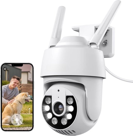 Camerabewaking - Beveiligingscamera voor buiten - Camerabewaking - beveiligingscamera Met Tweewegaudio - 360 Graden Buiten Camera met Nachtzicht - Niet Draadloos - Bewakingscamera voor buiten van Merkloos
