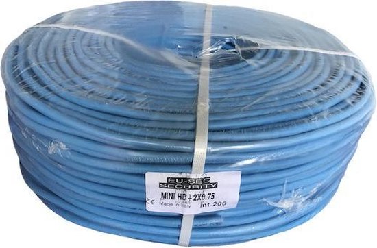 Camerakabel, MINI COAX met zwakstroomgeleider 2x0,75mm2 (per rol, 200 m) van Donné.