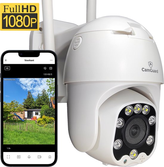Camguard 4G beveiligingscamera met simkaart - Geen wifi nodig - Buiten camera met nachtzicht – Full HD – Bestuurbaar - Bewegingsdetectie - Gratis App - 4G bewakingscamera - Nederlandse handleiding - incl. 64GB SD kaart van Camguard