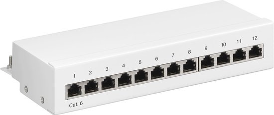 CAT 6 mini/desktop patchpaneel, 12-poorts (1 U)