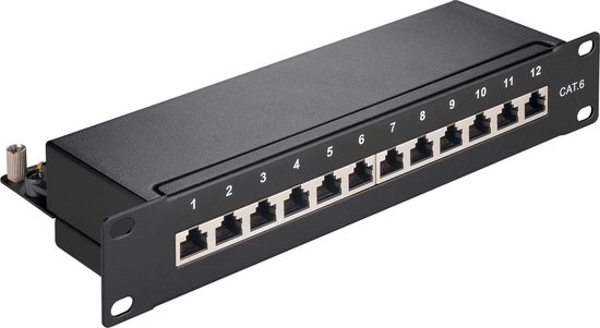 CAT 6 patchpaneel, 10 inch, 12-poorts van Merkloos