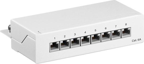 CAT 6a mini/desktop patchpaneel, 8-poorts (1 U) van Merkloos
