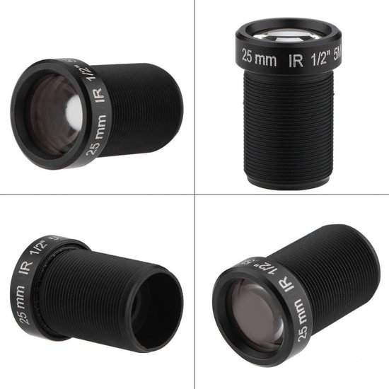 CCTV-camera lens 5MP 25mm - F2.0 M12 x 0.5 - IR nachtzicht - heldere beelden - ShopVlot