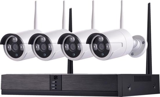 CCTV YubiX 1.3 MP Sony Camerasysteem Beveiligingcamera set WiFi 4 IP Camera's + NVR van YubiX