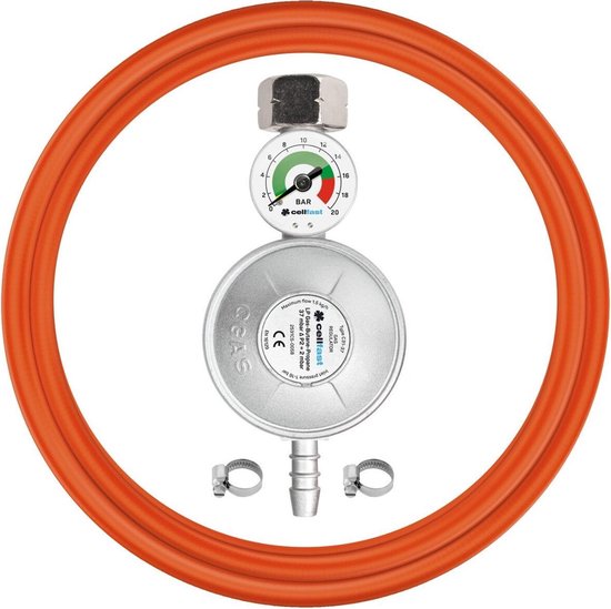 Cellfast Gasregelaar met manometer, slang 2 x band KIT van Cellfast