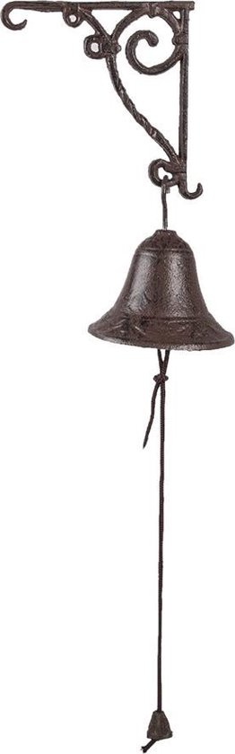 Clayre & Eef Ouderwetse Deurbel 14x11x18 cm Bruin IJzer