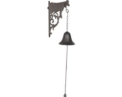 Clayre & Eef Ouderwetse Deurbel Koe 10x19x25 cm Bruin IJzer