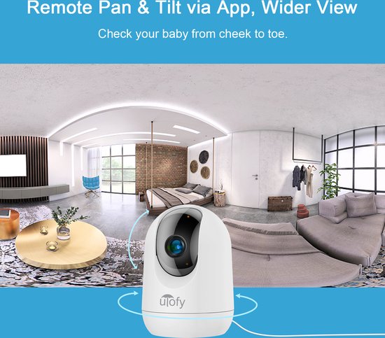 Cloudedge Wifi Huisdiercamera Beveiligingscamera Babyfoon met Camera - Met Gratis App - 1080P - Bidirectionele Audio - Super IR Nachtzicht - Bewegingsdetectie - Wit van Cloudedge