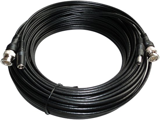 Combikabel Mini Coax BNC RG59 (Video) + Voeding 30 meter van Valueline