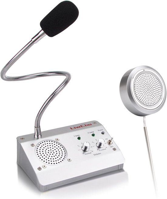 Communicatie Systeem - Intercom Installatie - Balie Gesprekken - Dubbele Richting Audio - 15.5 x 9.5 cm - Zilver